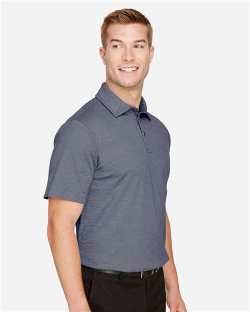 Navy Heather Men&#39;s CrownLux Performance® Address Mélange Polo - DG22