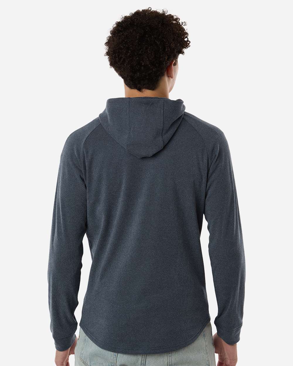 Navy/ Heather Men's Glasgow Hooded Sweatshirt - SWGH600 plain