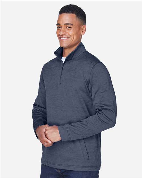 Navy Heather Men&#39;s Newbury Mélange Fleece Quarter-Zip Pullover - DG798
