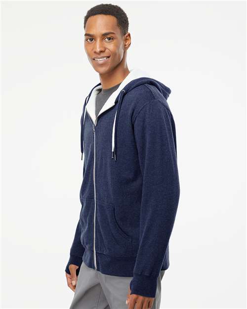 Navy Heather Sherpa-Lined Hooded Sweatshirt - EXP90SHZ