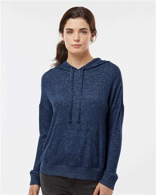 Navy Heather Women&#39;s Cuddle Fleece Hooded Pullover - BW1501