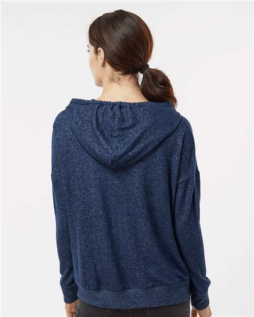 Navy Heather Women&#39;s Cuddle Fleece Hooded Pullover - BW1501