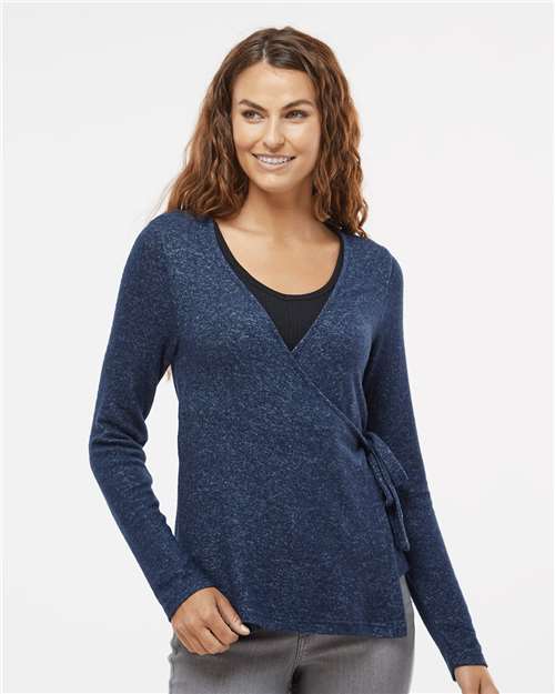Navy Heather Women's Cuddle Wrap Top - BW1301