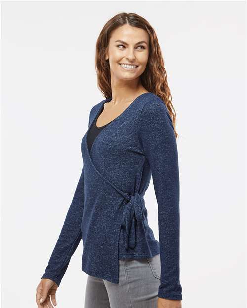 Navy Heather Women's Cuddle Wrap Top - BW1301