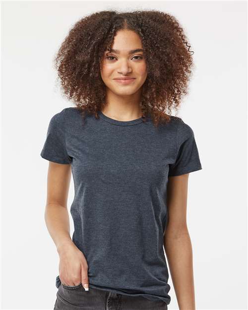 Navy Heather Women&#39;s Premium Cotton Blend T-Shirt - 542