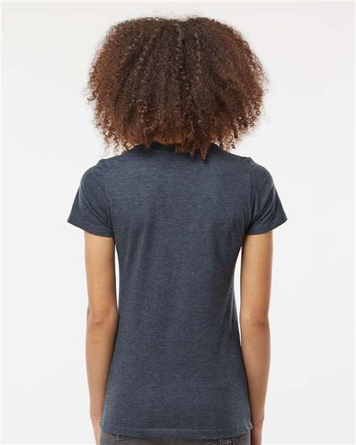 Navy Heather Women&#39;s Premium Cotton Blend T-Shirt - 542