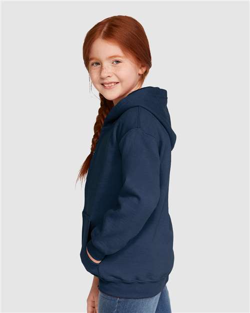 Navy Heavy Blend™ Youth Full-Zip Hooded Sweatshirt - 18600B