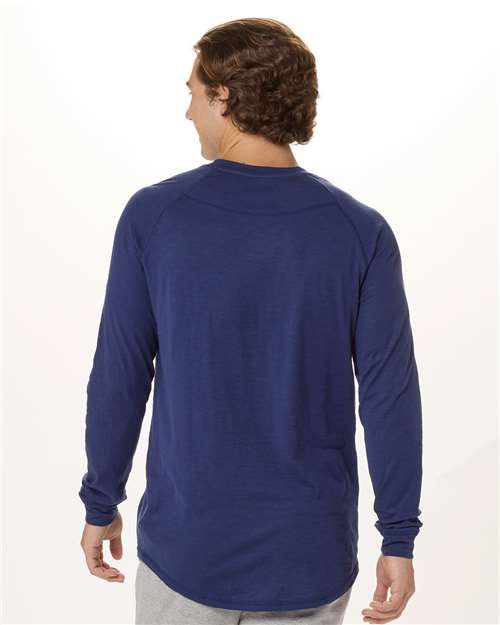 Navy Henley Long Sleeve T-Shirt - BM3101