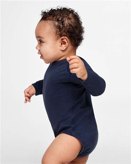 Navy Infant Fine Jersey Long Sleeve Bodysuit - 4421
