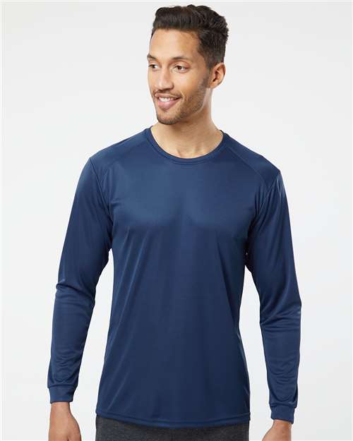 Navy Long Islander Performance Long Sleeve T-Shirt - 210