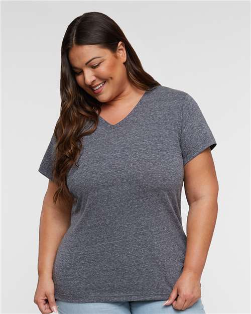 Navy Melange Women&#39;s Harborside Mélange V-Neck Tee - 3591