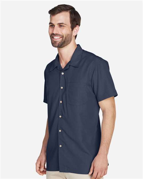 Navy Men&#39;s Barbados Textured Camp Shirt - M560