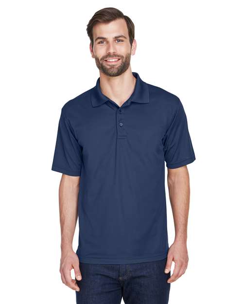 Front View of Navy Men's Cool & Dry Mesh Piqué Polo - 8210