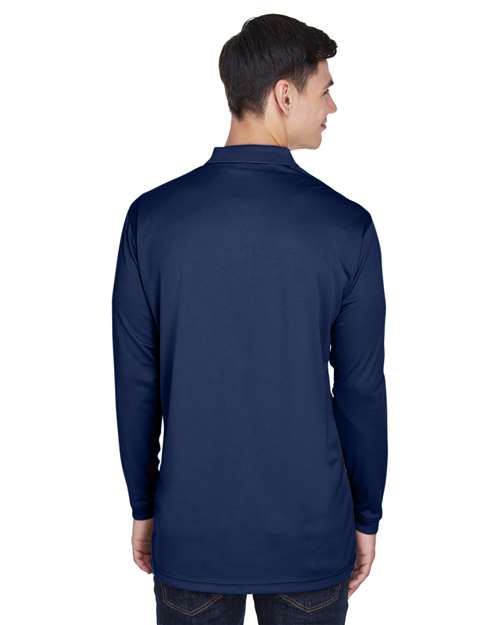 Navy Men's Cool & Dry Sport Long Sleeve Polo - 8405LS