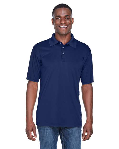 Front View of Navy Men's Cool & Dry Sport Performance Interlock Polo - 8425