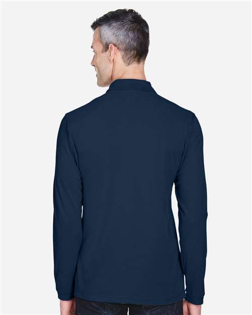 Navy Men&#39;s Easy Blend™ Long Sleeve Polo - M265L