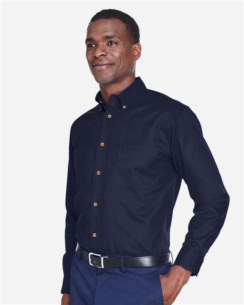 Navy Men&#39;s Easy Blend™ Long Sleeve Twill Shirt - M500