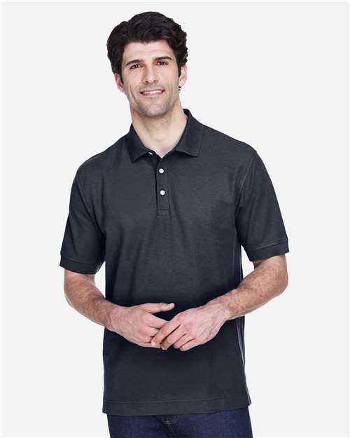 Navy Men&#39;s Pima Piqué Polo - D100