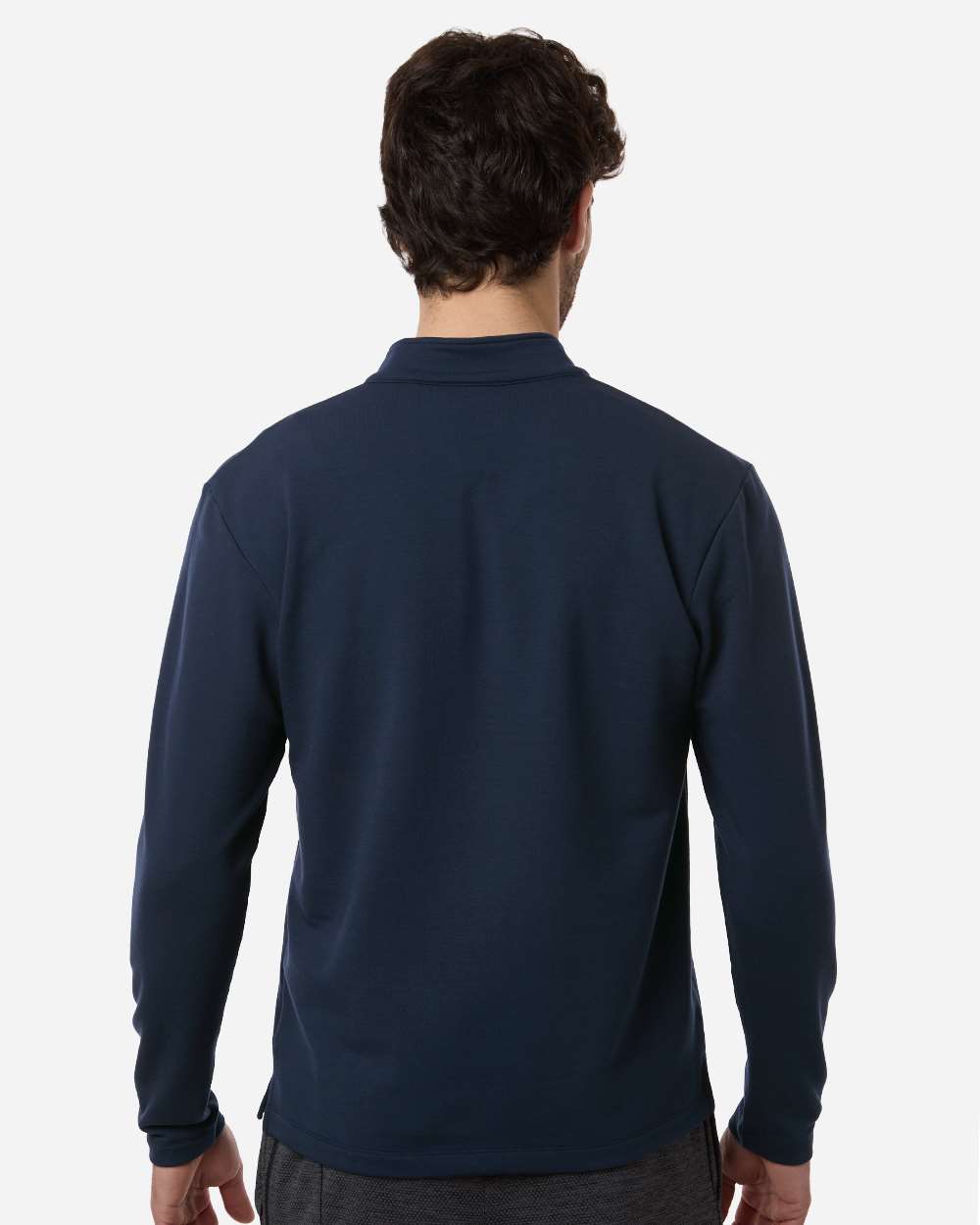 Navy Men's Stretch Quarter-Zip Fleece Pullover - STF870 plain