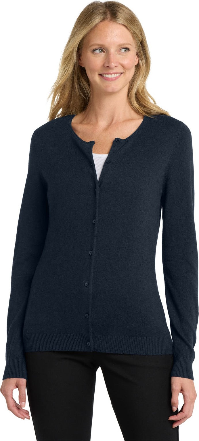 Navy Port Authority Women's Cardigan Sweater. LSW287