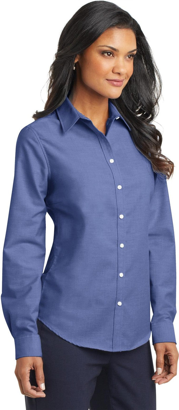 Navy Port Authority Women's SuperPro Oxford Shirt. L658