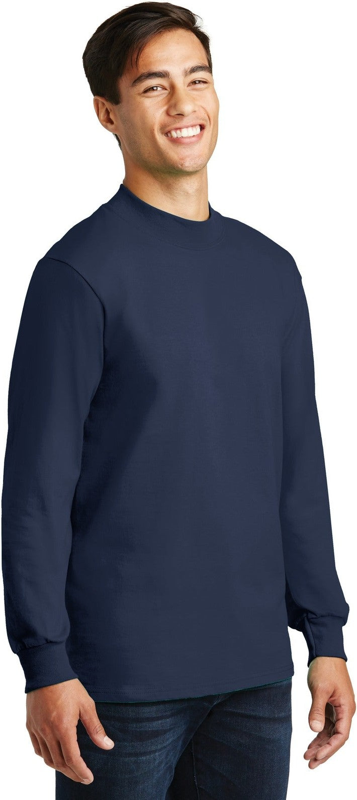 Navy Port & Co Essential Mock Turtleneck. PC61M