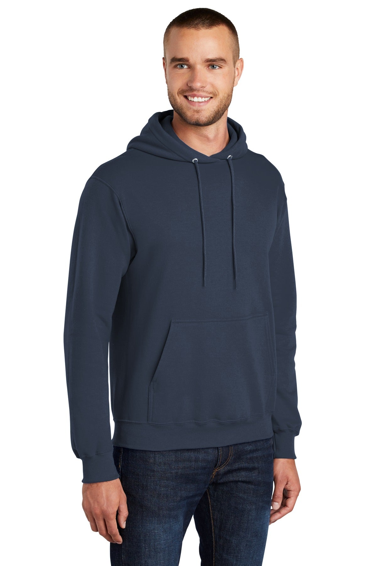 Navy Port & Co Tall Core Fleece Pullover Hooded Sweatshirt PC78HT