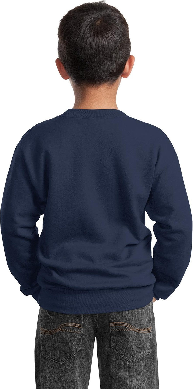 Navy Port & Co Youth Core Fleece Crewneck Sweatshirt. PC90Y