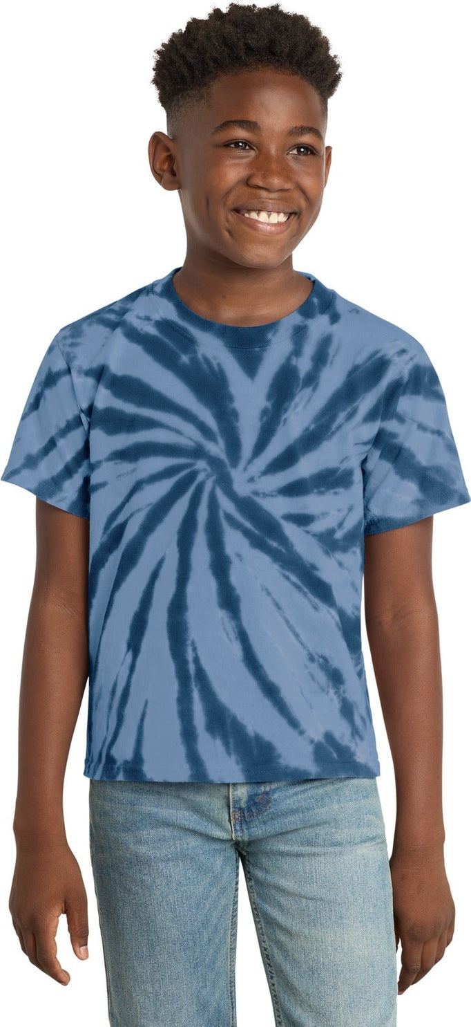 Navy Port & Co Youth Tie-Dye Tee. PC147Y