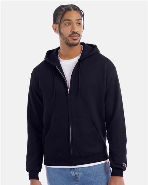 Navy Powerblend® Full-Zip Hooded Sweatshirt - S800