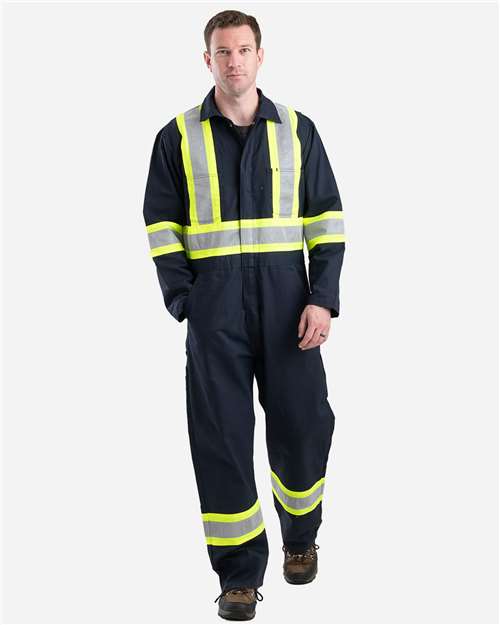 Navy Safety Striped Unlined Coverall - HVC250