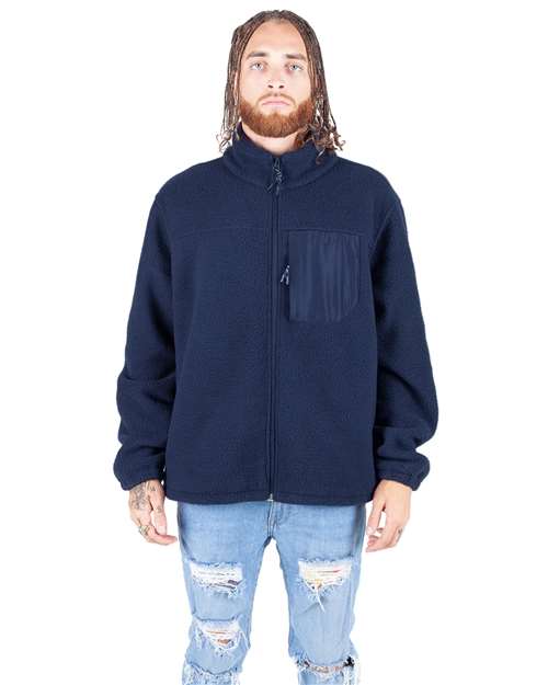 Navy Sherpa Jacket - SHSJ