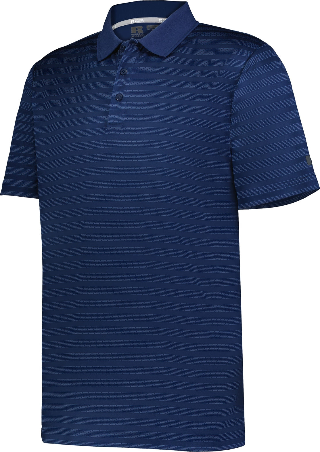 NAVY SIDELINE STRIPED POLO