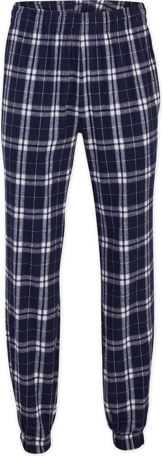 NAVY SILVER PLAID BOXERCRAFT ADULT FLANNEL JOGGER  grouped