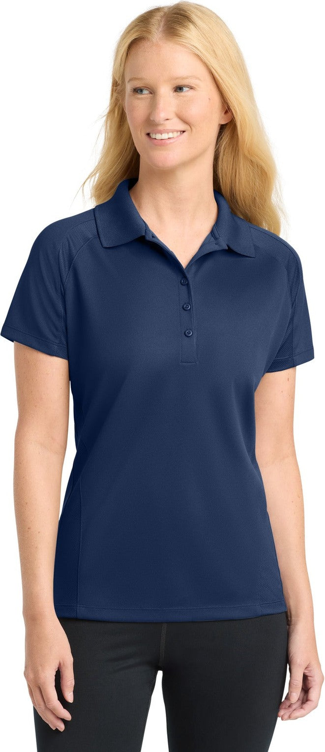 Navy Sport-Tek Women's Dri-Mesh Pro Polo. L474