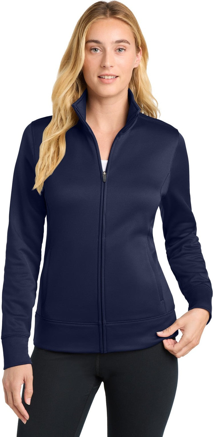 Navy Sport-Tek Women's Sport-Wick Fleece Full-Zip Jacket. LST241