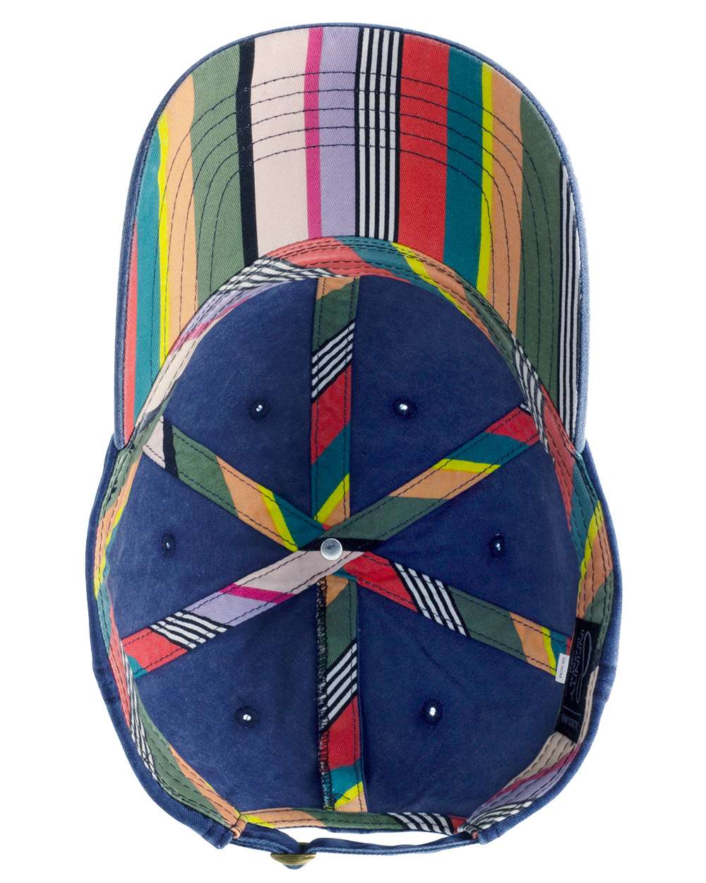 Navy/ Stripes Women's Pigment-Dyed with Fashion Undervisor Cap - CASSIE