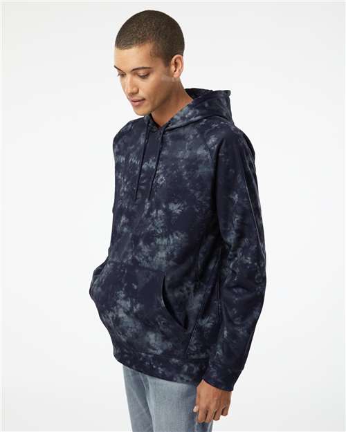 Navy Tie Dye Performance Raglan Pullover Sweatshirt - 8670