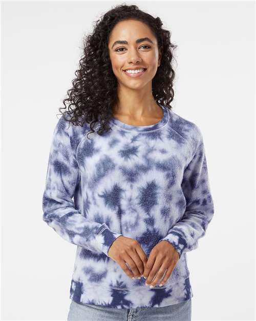 Navy Tie-Dye Women&#39;s Fleece Out Pullover - K01