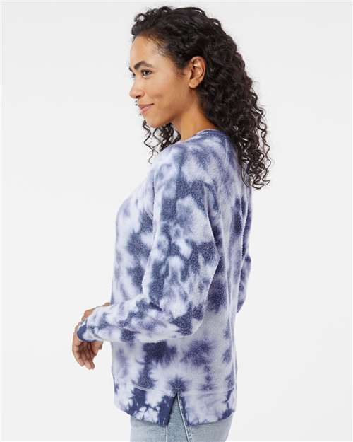 Navy Tie-Dye Women&#39;s Fleece Out Pullover - K01