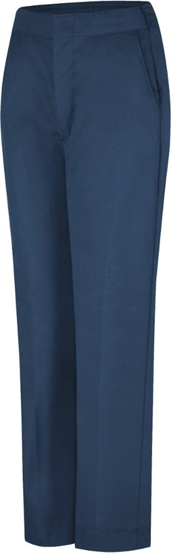 Navy - Unhemmed Women's Half-Elastic Work Pants - PT59