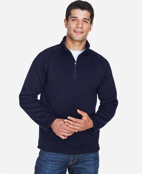Navy Unisex Bristol Sweater Fleece Quarter-Zip Pullover - DG792
