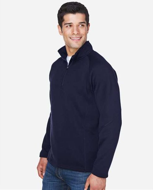 Navy Unisex Bristol Sweater Fleece Quarter-Zip Pullover - DG792
