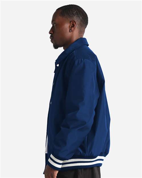 Navy Unisex Collared Varsity Jacket - CVBJ plain