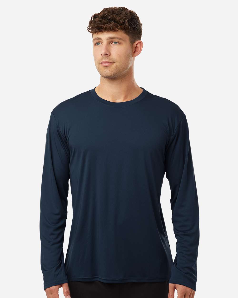 Navy Unisex Tall Pro-Lock Performance Long Sleeve T-Shirt - 48400T plain