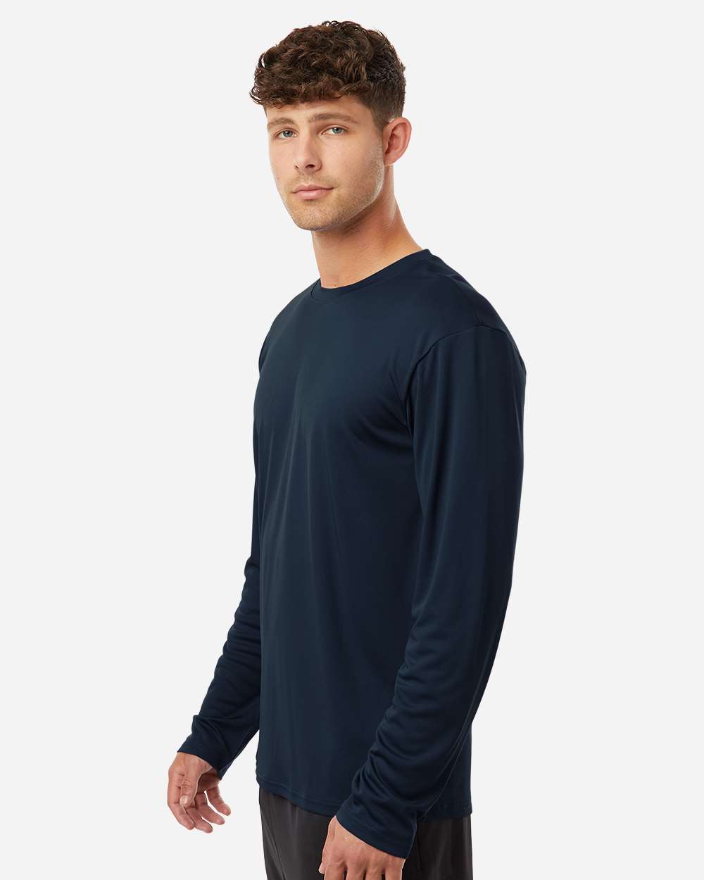 Navy Unisex Tall Pro-Lock Performance Long Sleeve T-Shirt - 48400T plain