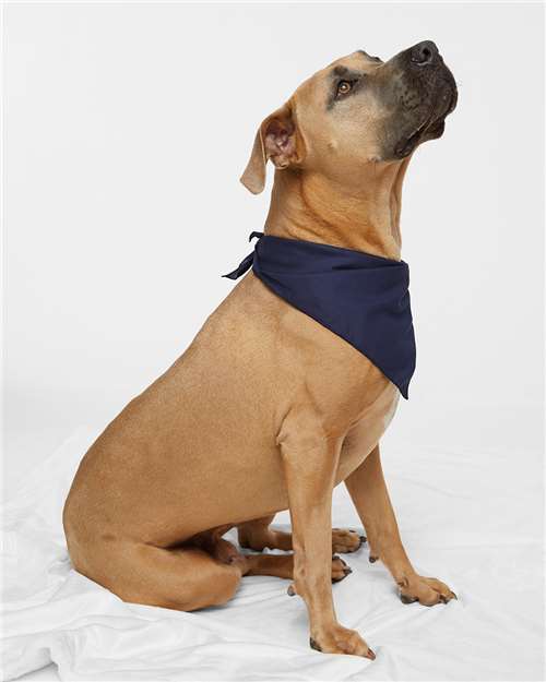 Front View of Navy USA-Made Doggie Bandana - 3905