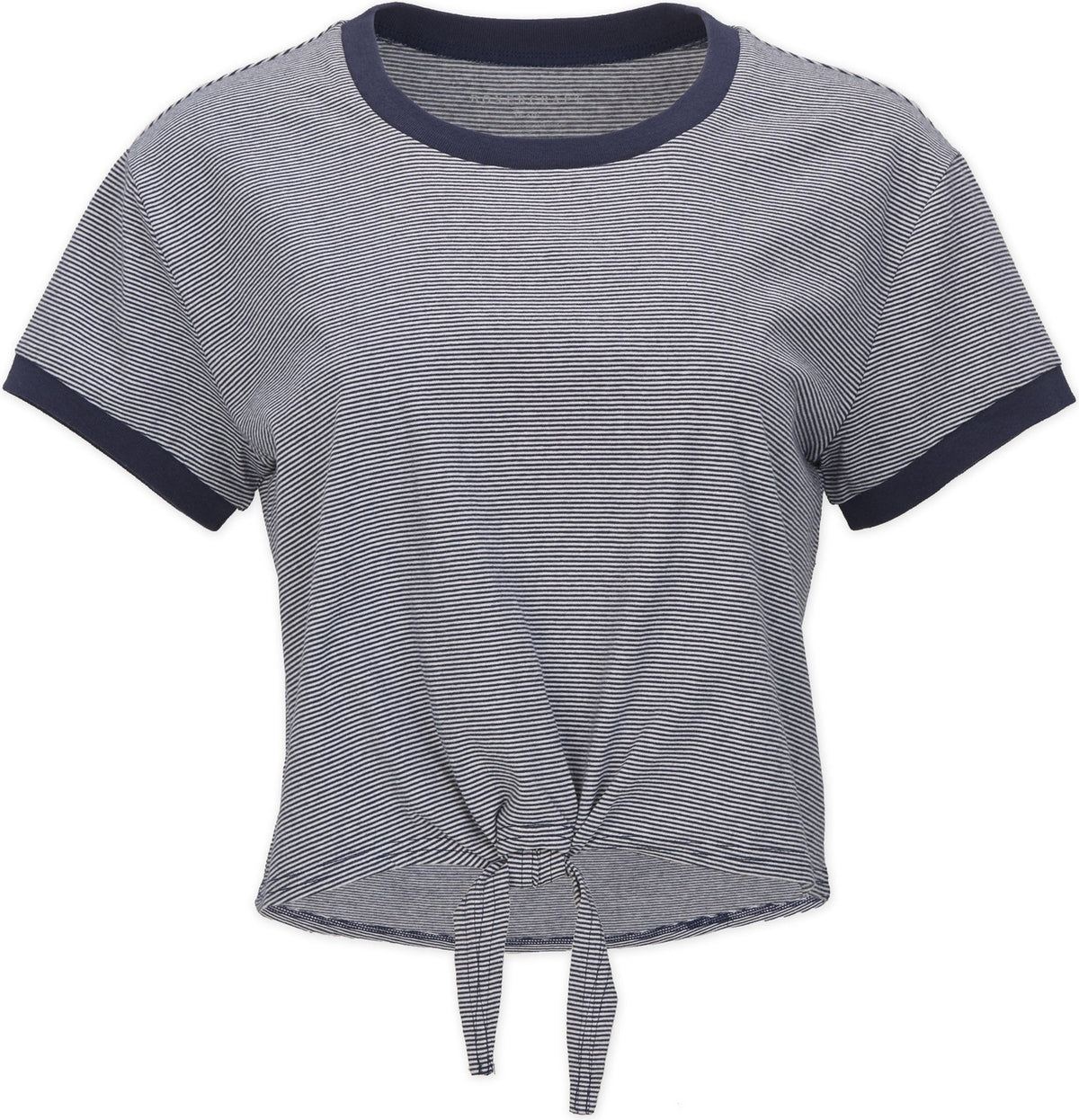 NAVY WHITE BOXERCRAFT  STRIPED TIE FRONT TEE  grouped