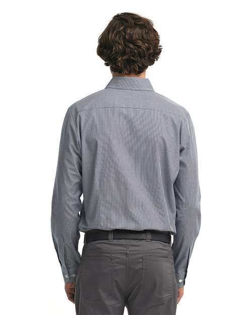 Navy/ White Men&#39;s Microcheck Gingham Cotton Shirt - RP220