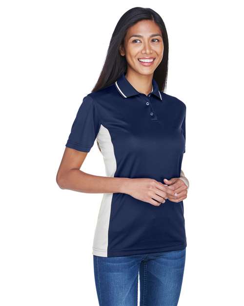 Navy/ White Women&#39;s Cool &amp; Dry Sport Two-Tone Polo - 8406L